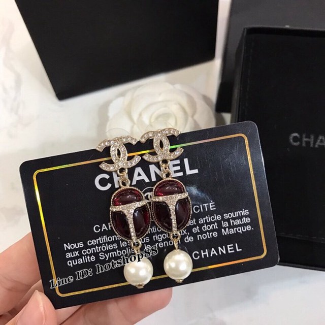 Chanel專櫃新款飾品耳吊 香奈兒珍珠耳環熱銷款 zgb2447